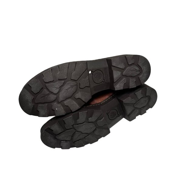 Born Women Tricia Brown Leather Moto Biker Zip Ankle Boots size 11 NEW - Picture 5 of 5